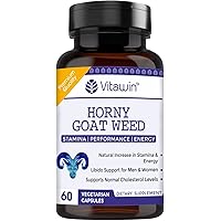 VitaWin Horny Goatweed Capsules For Strength, Stamina & Energy, Pure Natural Herbal Nutrition Supplement, 60 Capsules