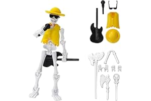 AFYRIANT Mini Halloween Deko Skelett, 15CM Ganzkörper Mini Skelett mit Beweglichen Gelenken, Coco Sänger, Wichtel Zubehör Skelett für Halloween Hause Party Dekoration