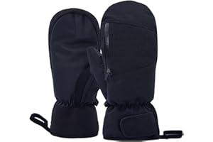 Bseical Ski Mittens Women Waterproof, Golf Mitts Men, Ski Gloves Ladies, Thermal Gloves Touch Screen, Cotton Winter Gloves Touchscreen Unisex With Zip Pocket Sport Cycling Mtb Running Extra Warm