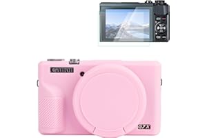 Rieibi Funda de Silicona para Cámara Canon G7X Mark III, Accesorios para Canon G7X Mark III Funda incluyendo 2 piezas de protector de pantalla, Tapa de Lente Desmontable para Cámara Canon G7X Mark III