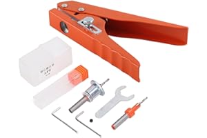 AGATIGE 10mm Perforadora Un Solo Orificio, Perforadora De Papel Manual Alta Resistencia, Herramienta Alicates Perforación, Ajustable Alicates Perforadoras Portátiles Para Tira De Sellado Tarjeta Bancaria PVC