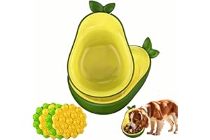 HUNDESPIELZEUG Ciotole per Gatti Ciotola Acqua Gatto con base in gomma antiscivolo, inclinata di 15° Anti-vomito, Ciotole per Cani Piccoli e Cuccioli (2 Pezzo)