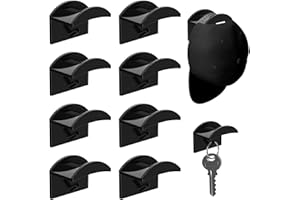 VTYTZZ 8 Stück Cap Halterung Wand,Cap Halter,Kappenhalter Wand,Minimalistischer Huthalter Für Wandmontage,Selbstklebende Hut-Organizer,Für Wandmontage Hut Baseball Kappe Kleiderbügel Veranstalter -Schwarz