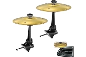 TELAOBAN Auto Crash Becken, 2 pcs Autounfall cymbals, Drum Cymbals für Auto, Aut-o Crash Becken LüFtungsschlitz, Mini Trommel Becken für Aut-o, Au-to trommel Cy-mbals, Au-to Musikinstrument Becken, für Auto