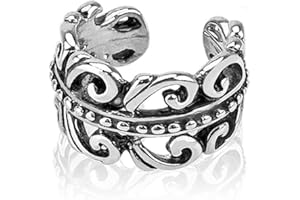 Bungsa Orecchino ear cuff Decorato Argento Ottone Unisex