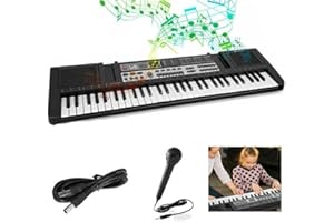 TAITUS 61 Keys Electronic Keyboard Digital Teaching Music Piano Instrument/With Microphone/USB Cable/Gift for Beginner boys and girls
