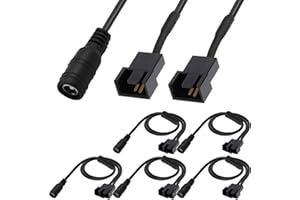 Xiatiaosann DC a 4 Pin/3 Pin PC Fan, 5 uds DC 5,5mm x 2,1mm enchufe hembra a doble conector macho de 3/4 pines PC ventilador de caja Cable convertidor de potencia