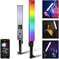 NEEWER RGB Light Wand with 2.4G/APP Control, Upgraded 360° Touchable RGBWW Photography Handheld LED Video Lighting Stick with 2500K-10000K, CRI/TLCI97+, 18 Scenes, 7.4V/31Wh Battery, BH30S
