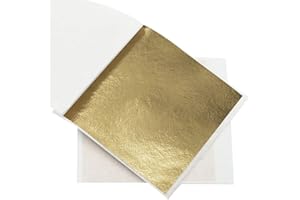VGSEBA Imitation Gold Leaf Sheets, Antique Gold Gilding Foil Paper 100 Pieces 8x8.5cm Gold Foil Sheet for Paintings Arts Crafts Nail Handcrafts Frames Furniture Decoration