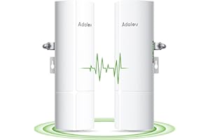 AdaLov WLAN Bridge Outdoor CPE380, 5.8GHz Point-to-Point Wireless Bridge, 14dBi Richtfunk WLAN, 3KM Punkt-zu-Punkt-Netzwerk, für Kamera/Garage/Scheune/Gerätehaus, 24V PoE