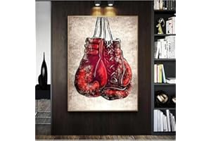YSCOLOR Diamond Painting 5D Diamant Peinture Kits Rouge Gants De Boxe Kits De Forage Complet Pour Adultes Enfants Image Arts Artisanat Décoration Murale Perceuse Ronde 30x40cm