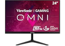 ViewSonic VX2418-P-MHD 24 Inch Frameless Full HD 1080p 165Hz 1ms Gaming Monitor with Adaptive-Sync Eye Care HDMI and Display 