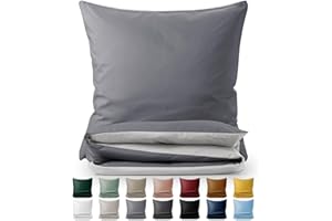Blumtal Biancheria da Letto con Design Reversibile da 250x200 cm incl. Federe 50x80 cm - Lenzuola invernali in microfibra extra morbida certificate Oeko-Tex, 3 pezzi, Grigio/Grigio Chiaro