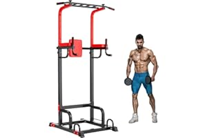 TLGREEN Multifunction Power Tower Dip Station Pull-Up Bar, Strength Training Full Body Training Home Fitness, Made of Steel Tube, Load Capacity up to 200 kg