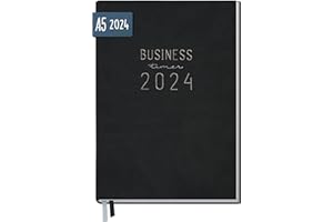 ‎HÄFFT Chäff Business-Timer 2024 A5 [Schwarz] 1 Woche 2 Seiten | Terminplaner, Wochenplaner, Wochenkalender, Organizer, Terminkalender für perfektes Zeitmanagement | nachhaltig & klimaneutral