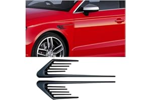 JNNJ 2 Stück Auto Lufteinlässe Außen Dekorative, Auto Lufteinlass Gitter, Lufteinlass Gitter Vent, Motorhaube Lüftungsschlitze Kotflügel Lüftungsgitter(Schwarz)