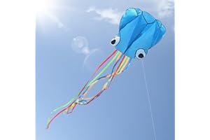 Cometa Infantil, Hillylolly Juguete Cometa, Cometas Fáciles de Volar, Cometa Adulto Grande Playa, Cometa Acrobatica Niños, con 8 Colas Coloridas, Actividades al Aire Libre