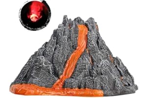 BERHICHAD Simulation Vulkan Modell Spray Rotlicht Zug Dinosaurier Modell Spielzeug Vulkan Spielzeug Zubehör