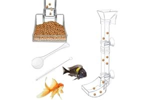 ZWXQE Juego de Comedero de Acuario | Bandeja y Tubo de Alimentación Transparente | Kit para Peceras | Plato de Alimentación para Camarones y Peces