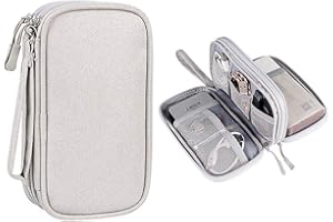 Hosoncovy Power Bank Case Electronic Accessories Organizer Bag Cable Organizer Bag USB Flash Drive Case External Hard Drive Case (Gray)