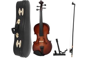 TOPINCN Miniature Violon Modèle Musical En Bois Ornements Classique Instrument De Musique Décoration Boîte Arc Grand 20Cm Ornements Décorations Architecture Kits