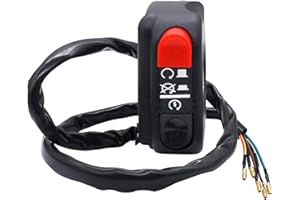 Taiss 12v 7/8 "Interruttore a pulsante per motorino di avviamento/uccisione per scooter ATV Pit Dirt Bike Manubrio da 22 mm con linea di collegamento da 24 pollici F004