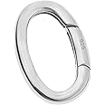 925 Sterling Silver Oval Pearl Necklace Enhancer Shortener Lobster Spring Ring Connector Clasp Carabiner Snap Clip Lock 20mm …