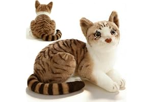 26cm Realistic Cat Plush Soft Toy – Cute Stuffed Animal Doll for Hugging & Sleeping, Birthday Gift for Boys & Girls, Simulation Kitty Pillow