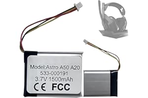 HIGHAKKU Ersatzakku 623441 533-000169 533-000191 kompatibel mit Astro Gaming A50 Wireless Headset Headphones Headphone Bluetooth Headset