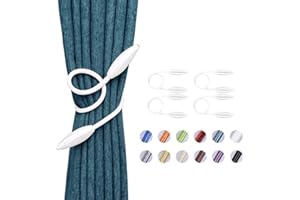 Pretty Jolly 4 Stück DIY Twist Curtain Tiebacks Creative Decorative Drape Tie Backs European Style Random Modelling Curtain Holdbacks for Home & Office Window Blackout & Sheer Drapery (Weiß)