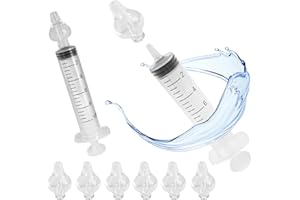BIGDADDY 8 Olive Nasali per Lavaggi Neonato + 2 PCS Siringa per Lavaggi Nasali Bambini 10 ml - 2 Siringhe Soluzione Fisiologica e Pulizia Orecchie - Sicuro e Confortevole Non Tossico e Inodore