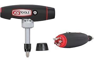 KS Tools 911.2475 Wkretak bitów z grzechotka i uchwytem T, 7-szt, 1/4"