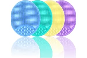 SJBAUTYO 4PCS Brosse pour le corps en silicone,Brosse à shampoing ronde à poils doux,Pour la douche et le bain, Poils doux, Gommage doux, Pour Femme Homme Bébé Peau Sensible,Facile à tenir,Faire bien mousser