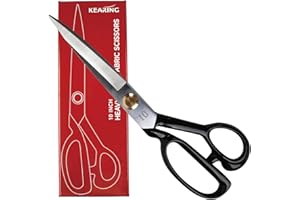 KEARING 10 Inch Heavy Duty Fabric Scissors, Professional Tailor Shears for Precision Cutting of Leather, Denim, and Multi-Layer Fabrics for Sewing, Quilting, Dressmaking - 280g / 0.6 lb - Right-Handed
