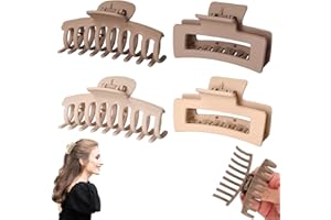 HABNI 4 Pezzi Mollettone Capelli Donna Grandi, Pinza per Capelli, Ciappo per Capelli Antiscivolo Resistenti per Donne Ragazze