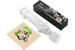 Chenivesss Kit de fabrication de sushis - Rouleau avec tapis en bambou - Machine à sushi rapide - Pour débutants, à faire soi-même - Pour fête, maison, pique-nique et voyage