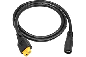 RIIEYOCA Adapter wtyczki XT60 na DC 8 mm, gniazdo XT60 na DC 7,9 mm x 0,9 mm, gniazdo 14AWG, kabel zasilający, do przenośnej elektrowni, generatora solarnego, panelu słonecznego (1 m/3 m)