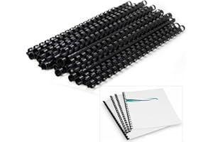 COMIOKE Dorsi Plastici per Rilegatura,Pettini per Rilegatura,Confezione da 100 Pezzi,Rilegatura in Plastica,Dorsi in Plastica a Spirale per Rilegatura,Dorsi Rilegafogli,Dorsi Rilegatura,Dorsi Plastici 12mm