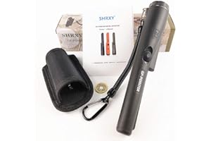 SHRXY Detectores De Metales Detectores de metales Portátil GP-Pointer Buscador de oro naranja Impermeable con luz LED para usos con poca luz (negro-GP)