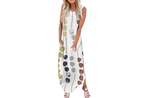 NNGOTD Robe Longue Femme Ete 2023 Robe Longue Femme Grande Taille sans Manches Imprimé Crâne Ample Ete Bohême Boho Plage Vacances Maxi Dress Robe de Bal Femme
