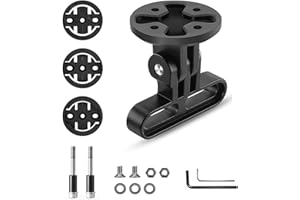 KMRDND Supporto da bicicletta per computer Garmin Edge 130, 530, 540, 800, 830, 840, 1000, 1030, 1040 Plus, Edge Explore 2, anche per fotocamere GoPro e lampada (lega di alluminio)