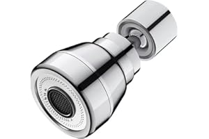 JINYOMFLY 3 Tryby Areator dla Kranów - 360° Obrotowy Prysznic dla Zlewu Kuchni,Przedłużacz do Kranu,Kompatybilny z Większość G1/2,FM22/M24 (Srebrny)