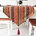 Produktbild 1pc Southeast Asian Style Baumwolle Leinen Tischfahne Tischdecken Streifen Bronzing Muster Tischläufer TV Restaurant Schrank Tischdekoration Inn Hotel Bett Flagge Tischset ( Color : Rot , Größe : 32*160cm )