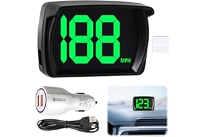 Eddrfy Digital GPS Speedometer Car HUD, Real-Time MPH Display, LED Large Font Speedometer with USB Plug & Play, Compatible with Car, Truck, SUV, 3-Inch Screen, Clear & Accurate