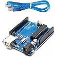 Techleads Uno R3 Atmega328P With Usb Cable Length 1 Feet, Blue And Black