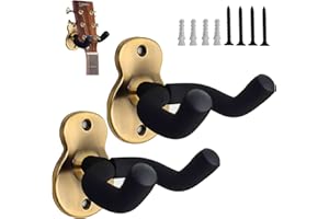 DOMI PRO Lot de 2 supports muraux pour guitare acoustique, Support Guitare, guitare avec éponge de protection Compatibles avec toutes les tailles de Guitare Acoustique, Violon, Ukulélé, Mandoline
