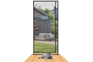 KARMIO Zanzariera a rete per gatti aggiornata tenda per porta schermo per gatti a prova di animali domestici rete divisoria per soggiorno, cucina, camera da letto (colore: B, dimensioni: 95 x 220 cm)