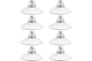 Violotoris 8 Pcs Suction Cups, 40mm Window Suckers for Glass, Strong Suction, Transparent, for Hang Decorations, Organize Cables, Hold Shower Accessories