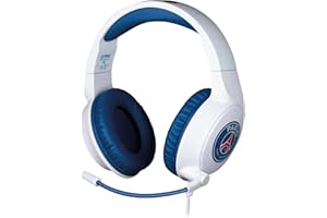 Konix PSG Casque Gaming Filaire pour PC, PS4, PS5, Switch, Xbox One et Series X|S - Microphone 45° - Câble 1,5 m - Prise Jack 3,5 mm - Blanc et Bleu