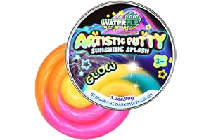 Waterelf Glow in the Dark Putty 90 g – lysande sensorisk lera & slime Fidget Toy, Multi-Color Slime, icke-självhäftande knådn
